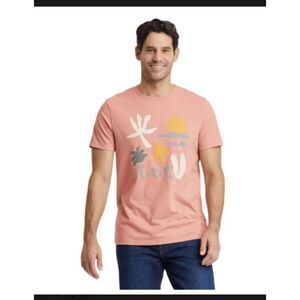 429 Men’s Coral Tropical Abstract Graphic T-Shirt Summer Beach